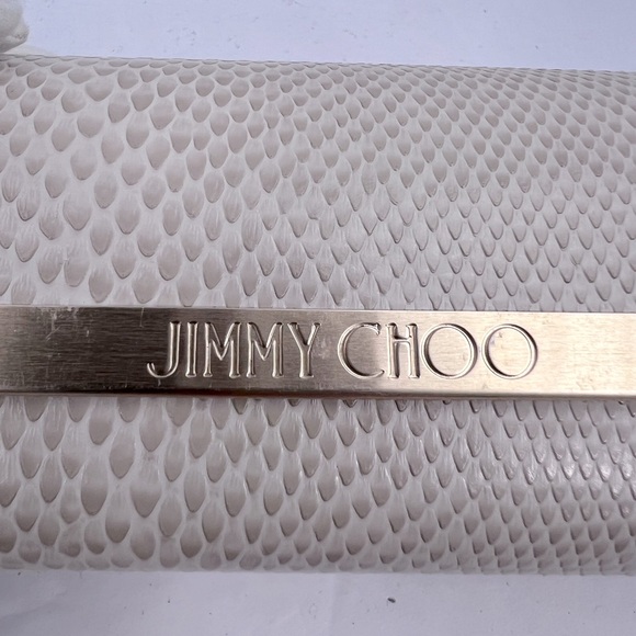 JIMMY CHOO GLASSES/SUNGLASSES CASE, FAUX SNAKE LEATHER, TAN & WHITE COLORS, NWOT - Picture 12 of 12